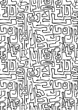 Abstract Black and White Line Pattern