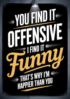 Offensive vs. Funny Text Art Poster