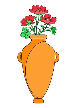 Flowers in Vase Illustration