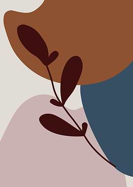 Abstract Floral Art with Earth Tones