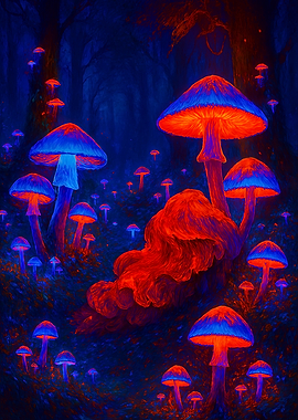 Glowing Mushroom Forest