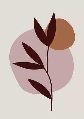 Minimalist Plant Art with Geometric Shapes