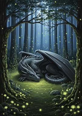 Sleeping Dragon in Quiet Forest