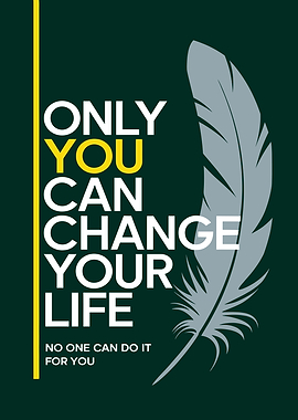 Inspirational Quote with Feather Design