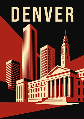 Denver Vintage Travel Poster