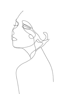 Minimalist Line Art Woman Portrait