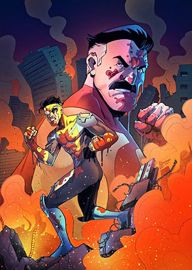 Invincible Comic Book Battle Scene