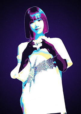 Pop Art Portrait with Heart Gesture