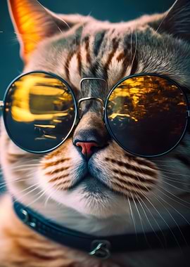 Cool Cat with Sunglasses