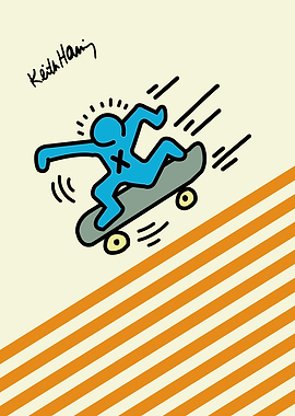 Keith Haring Skateboarder Art