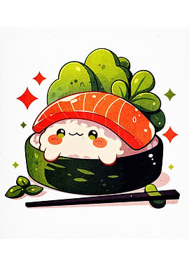 Cute Sushi Character Illustration