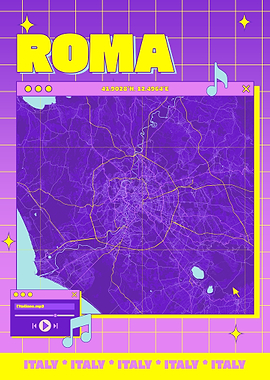 Roma Map Retro Aesthetic