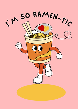 Ramen-tic Cartoon Food Illustration