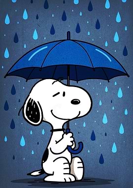 Snoopy in the Rain
