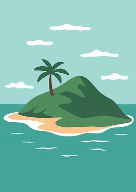 Tropical Island Illustration