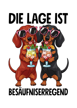 Dachshunds with Cocktails