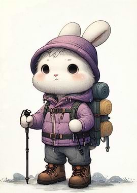 Cute Bunny Hiker