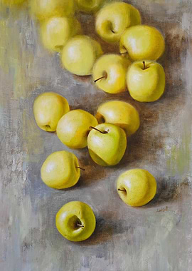 Golden Delicious Apples Still Life Painting