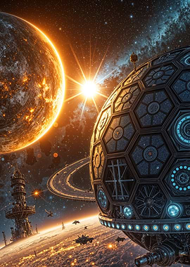 Galactic Orbital Station Futuristic Decor