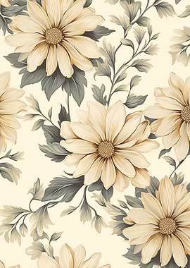 Floral Art Cream Daisies