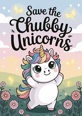 Save the Chubby Unicorns Illustration