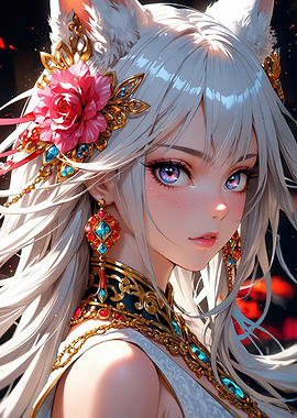 Anime Girl with Fox Ears