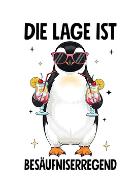 Cool Penguin with Cocktails