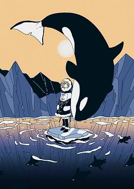 Arctic Encounter: Girl and Orca