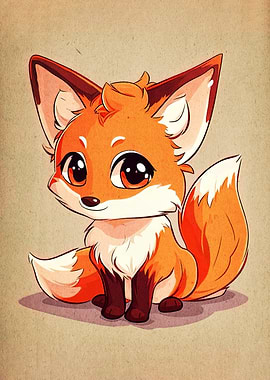 Cute Cartoon Fox Illustration