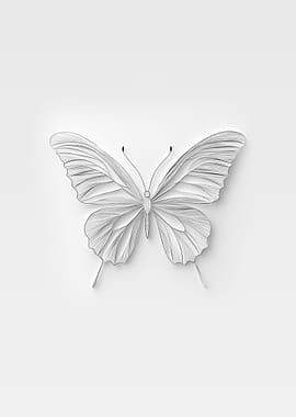 Monochrome Paper Butterfly