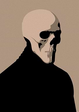 Skull Portrait in Minimalist Style