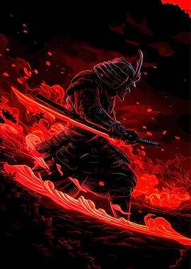 Red Samurai Warrior