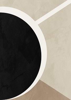 Abstract Geometric Art with Circle and Line