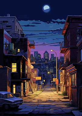 Night Alleyway Cityscape
