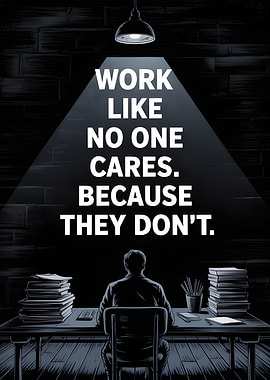 Work Like No One Cares Motivational Poster