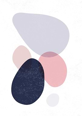 Abstract Pastel Shapes on White