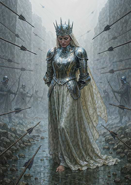 Armored Queen Under Arrow Barrage