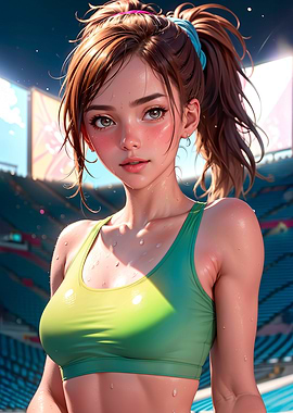Anime Girl in Sportswear