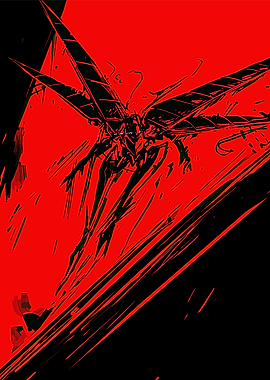 Abstract Red and Black Figure