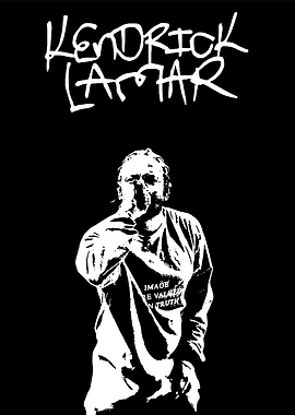 Kendrick Lamar Black and White Portrait