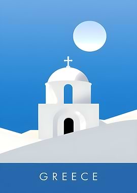 Greece Minimalist Travel Poster