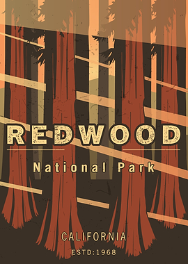 Redwood National Park Vintage Poster