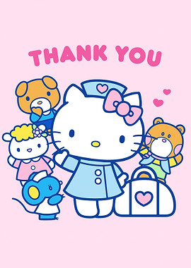 Hello Kitty Thank You Illustration