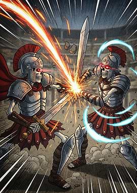 Skeleton Gladiators Battle