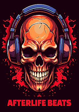 Skull with Headphones - Afterlife Beats