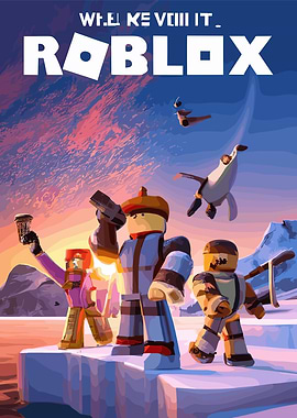 Roblox characters in winter landscape