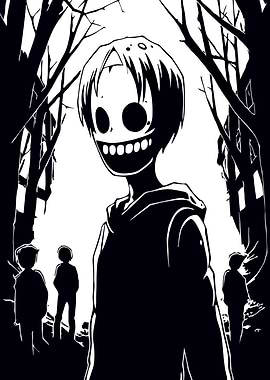 Creepy Figure in Dark Forest