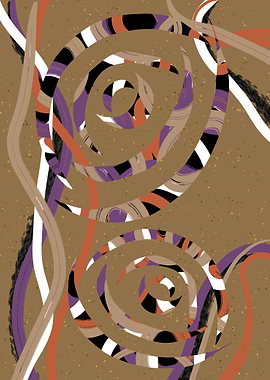 Abstract Spirals on Brown Background
