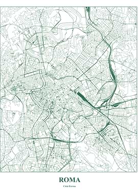 Roma City Map Green