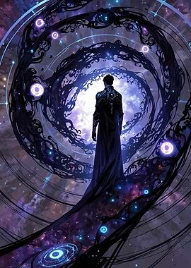 Cosmic Portal and Mysterious Figure